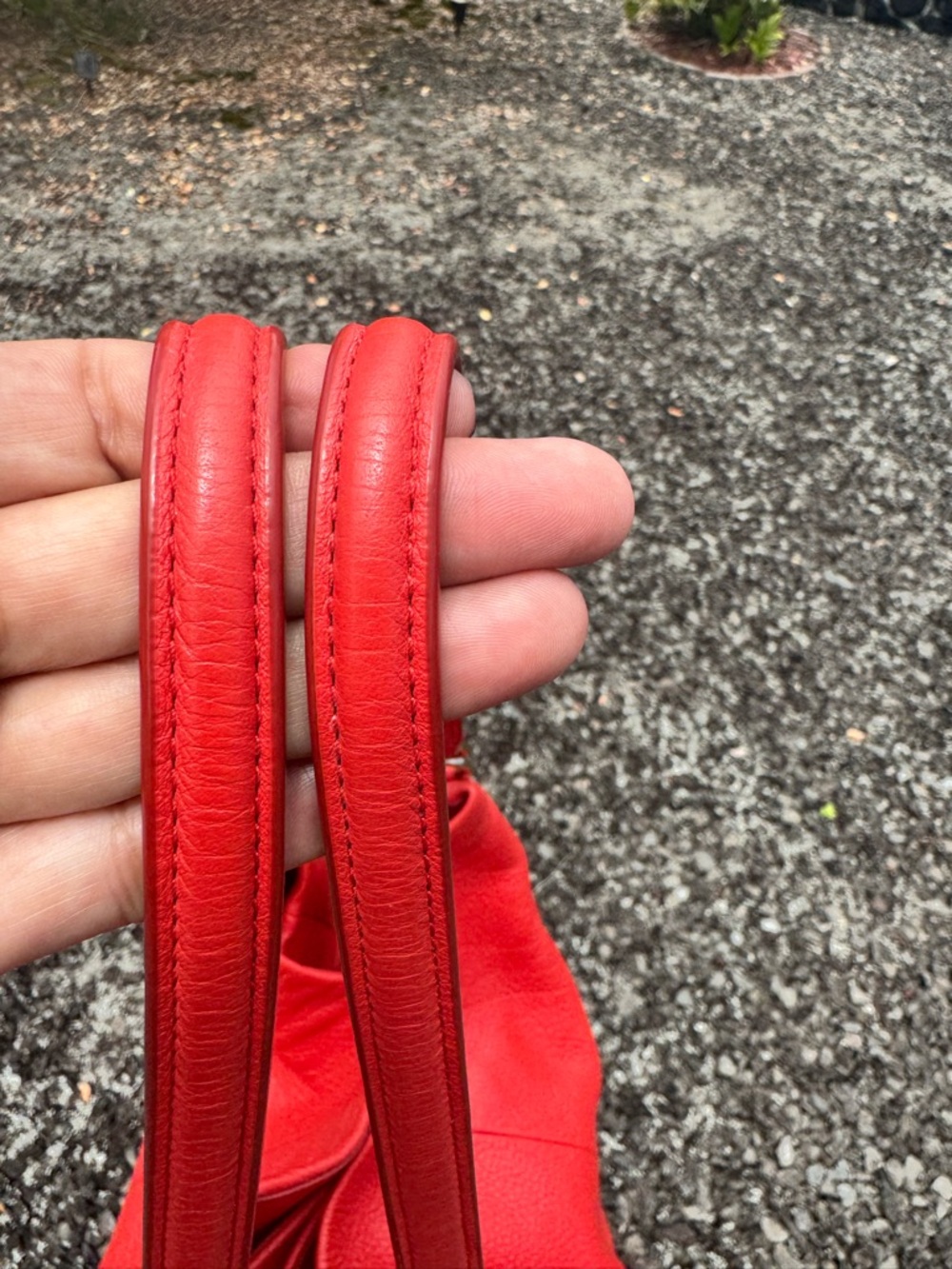 Coach Edie 31 Pebbled Leather Shoulder Bag Red Hobo Gold Hardware - Picture 11 of 16